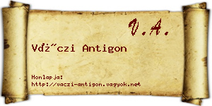 Váczi Antigon névjegykártya